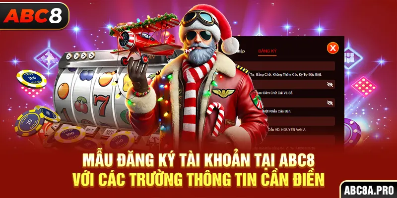 Mẫu đăng ký tài khoản tại ABC8 với các trường thông tin cần điền